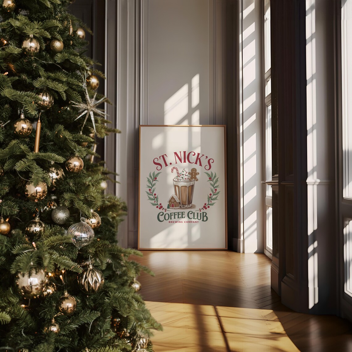 St Nicks Coffee Club Festive Christmas Kitchen Art - Image 2