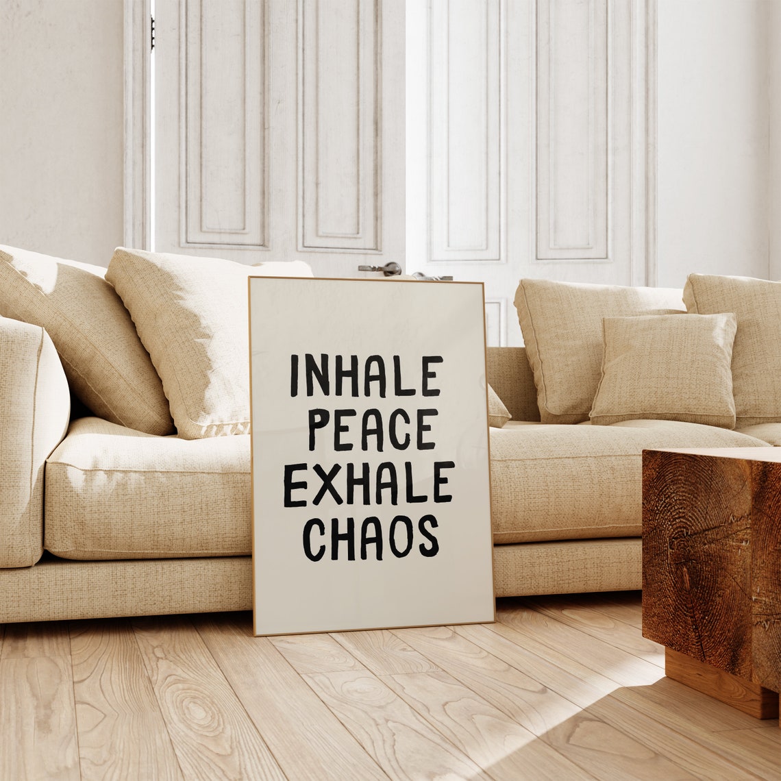 Inhale Peace Exhale Chaos Bold Typography Mindfulness Poster - Image 4