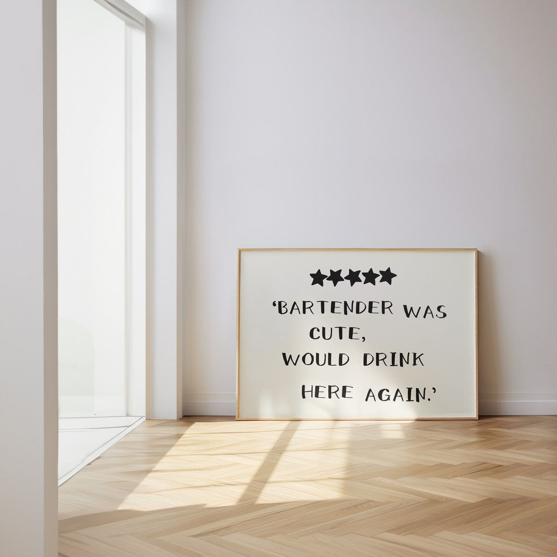 Bartender Was Cute Would Drink Here Again Black Review Poster - Image 2