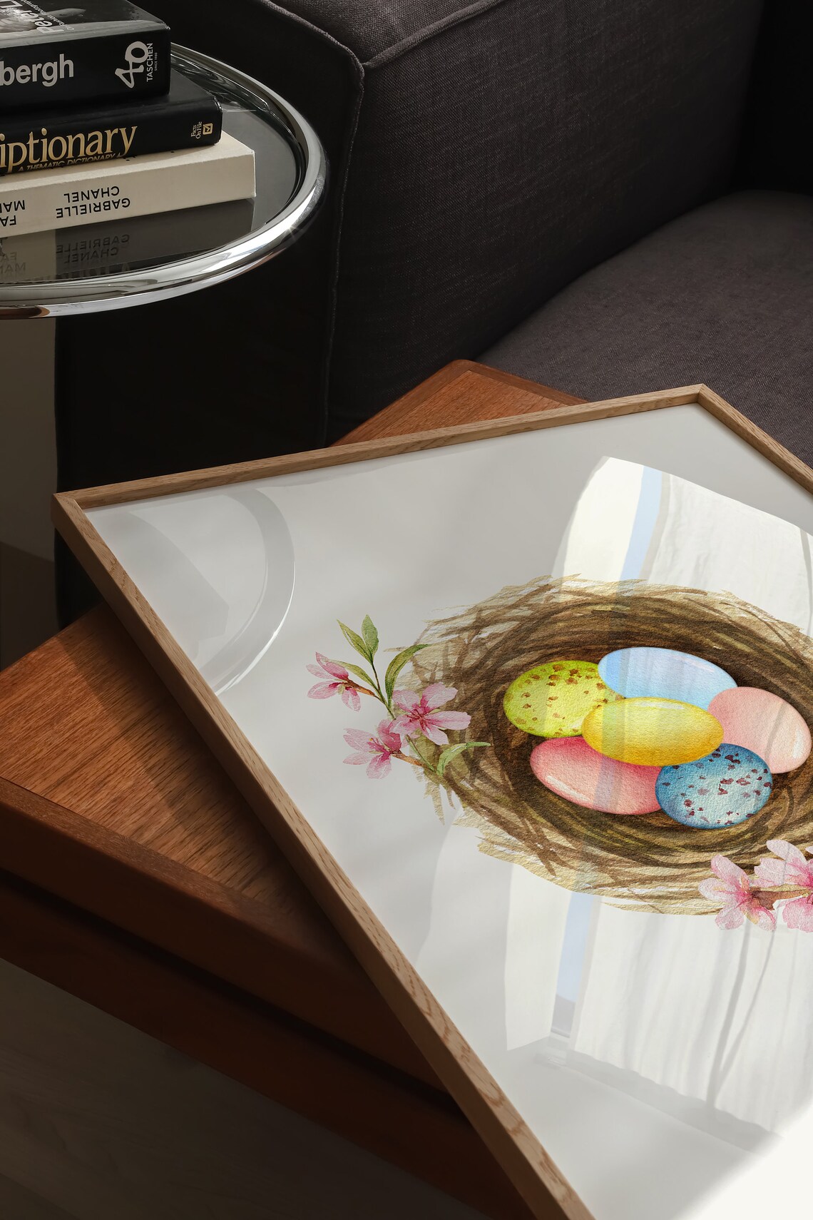 Robin Bird Nest Painting, Watercolor Easter Decor - Image 3