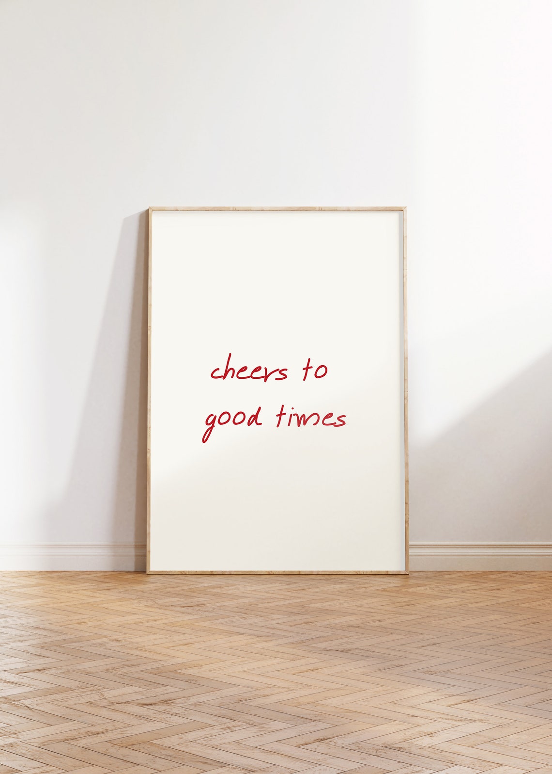 Cheers to Good Times Red Script Minimalist Celebration Poster - Image 2
