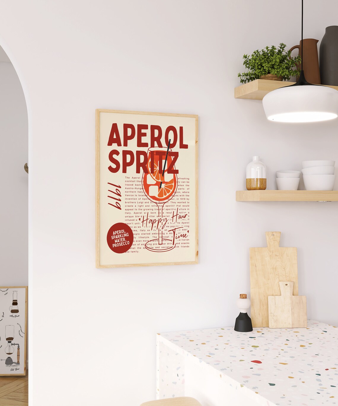 Aperol Spritz Bold Retro Italian Cocktail Recipe Bar Cart Poster - Image 4