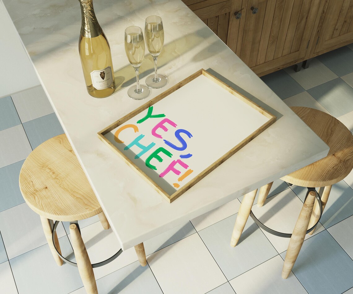 Yes Chef Aesthetic Kitchen Decor, Modern Cooking Art - Image 4