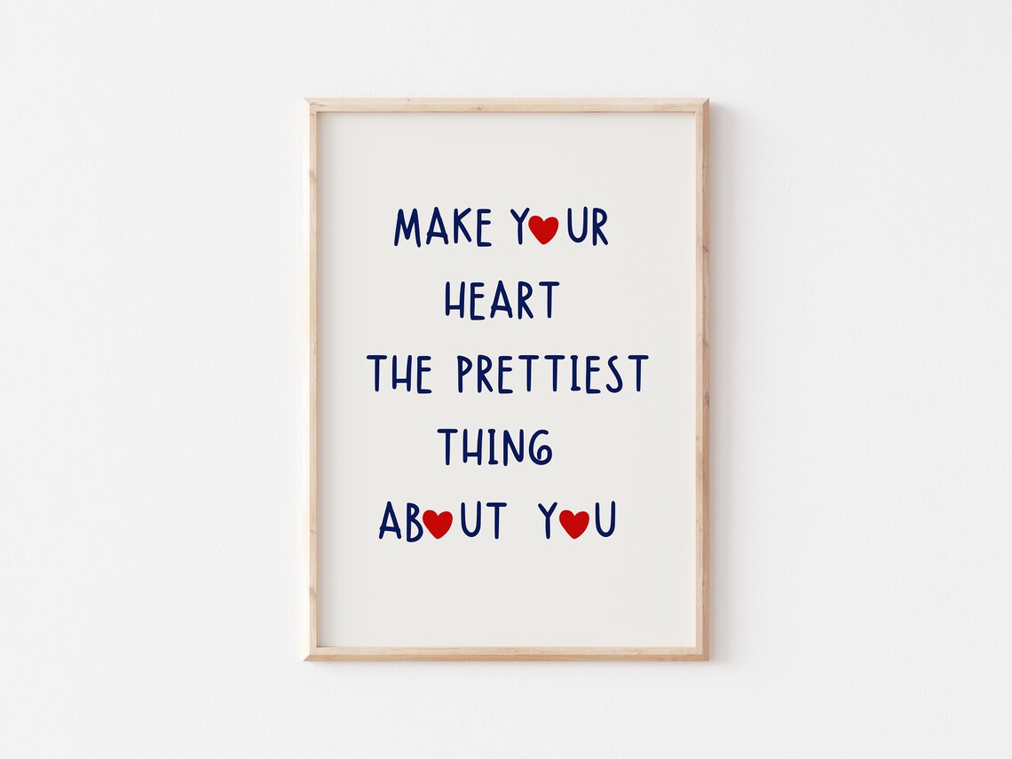 Heart Quote Print, Feminine Living Room Wall Art - Image 3