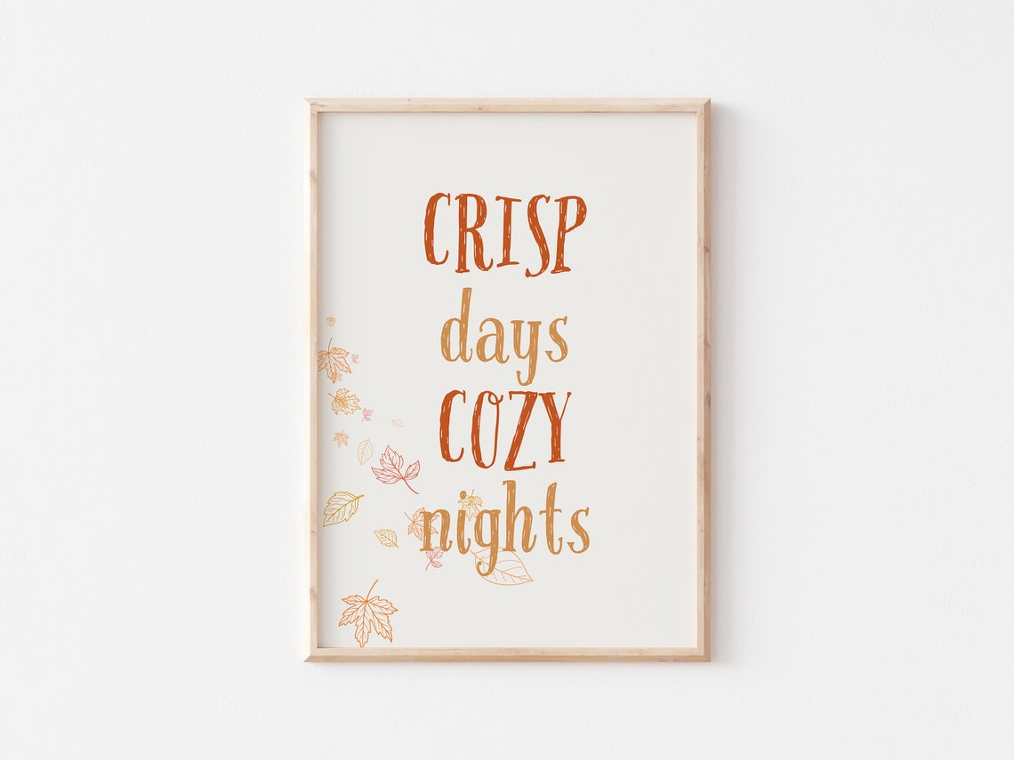 Crisp Days Cozy Nights Autumn Printables Wall Art Neutral Fall Art Print Cozy Autumn Decor Minimalist Fall Decor - Image 3