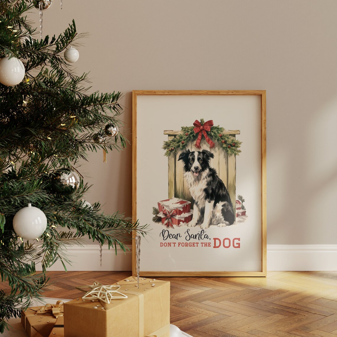 Dear Santa Dont Forget The Dog Farm Christmas Print Christmas Farmhouse Christmas Christmas Dog Print Trendy Christmas Decor - Image 4