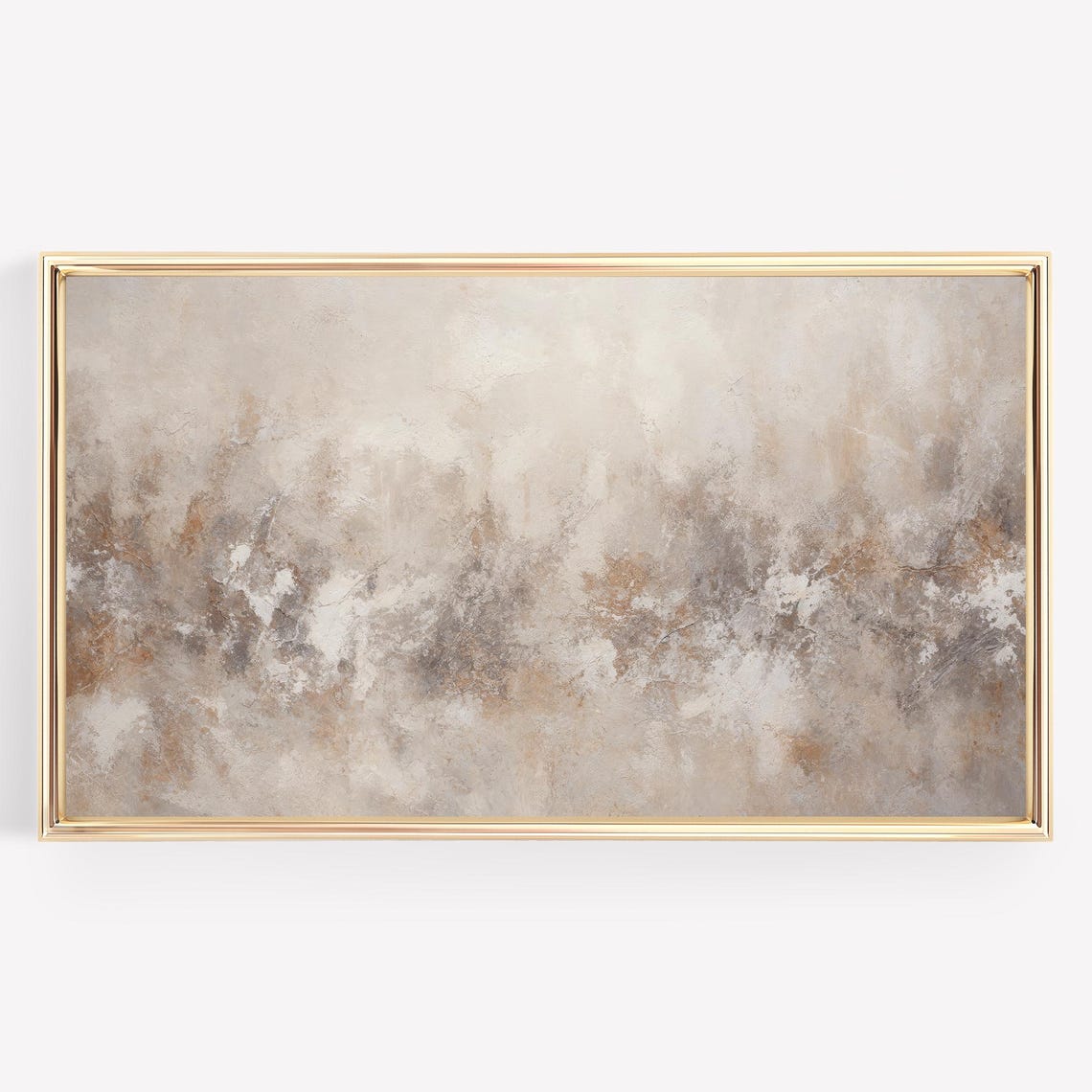 Neutral Beige Abstract Misty Texture Calm Minimalist Home Poster - Image 3
