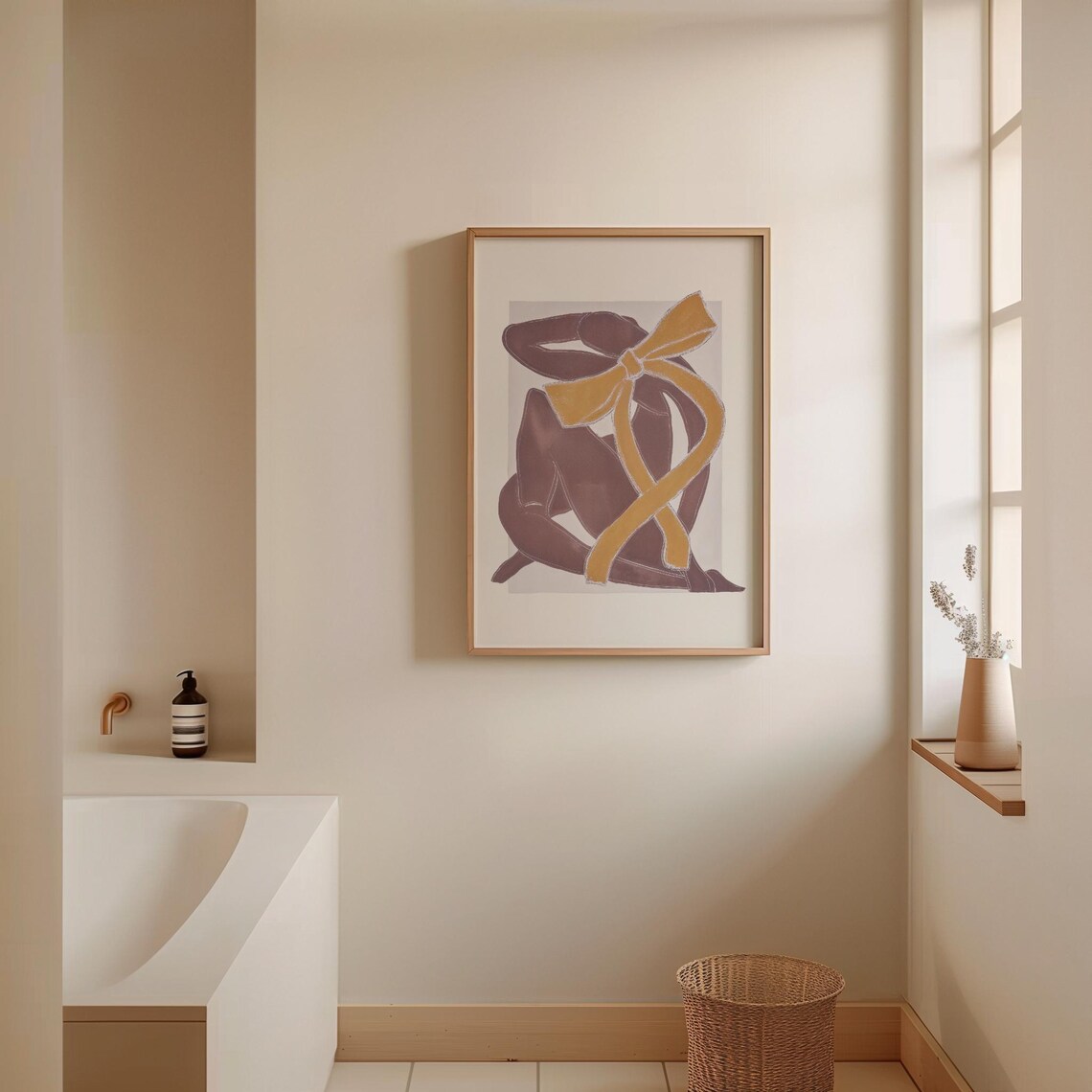 Art Bow Matisse Inspired Print Neutral Modern Wall Art - Image 2