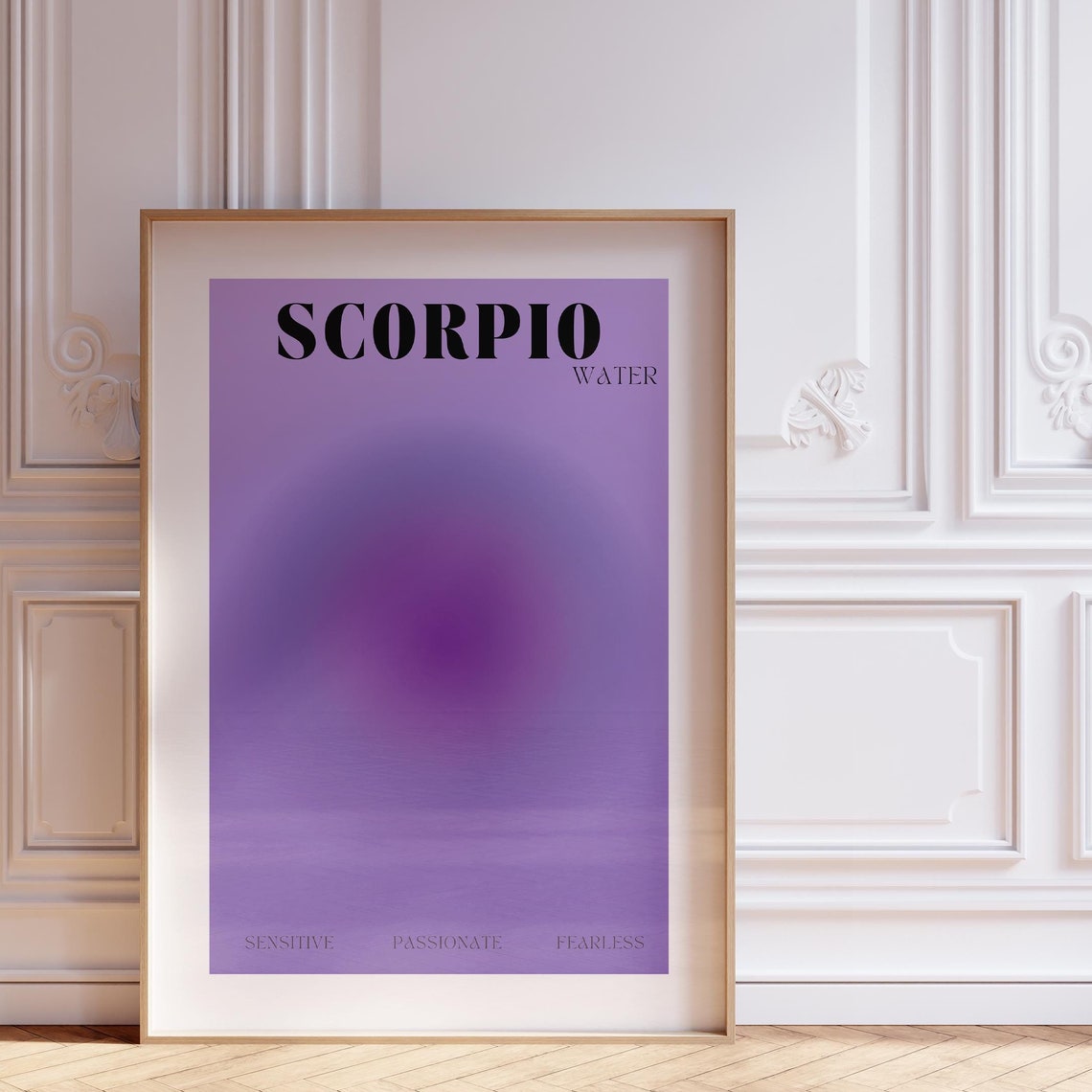 Scorpio Water Sign Purple Aura Gradient Zodiac Astrology Poster