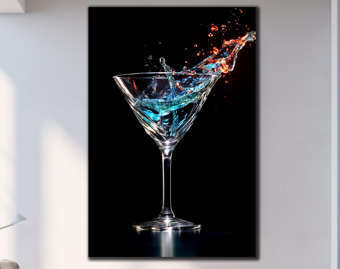 Drink Wall Art Cocktail Wall Art Tempered Glass Wall Art Custom Photo Glass Glass Printing Large Glass Wall Art Wall Hangings Food Wall Art