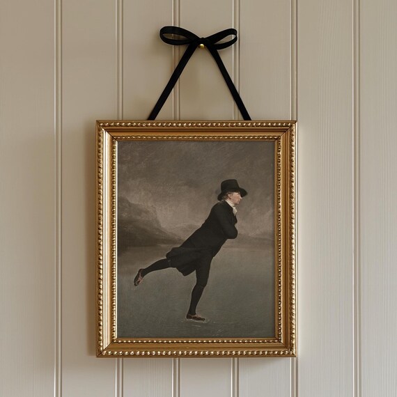 The Skating Minister Gentleman Ice Skater Vintage Oil Painting Art Poster