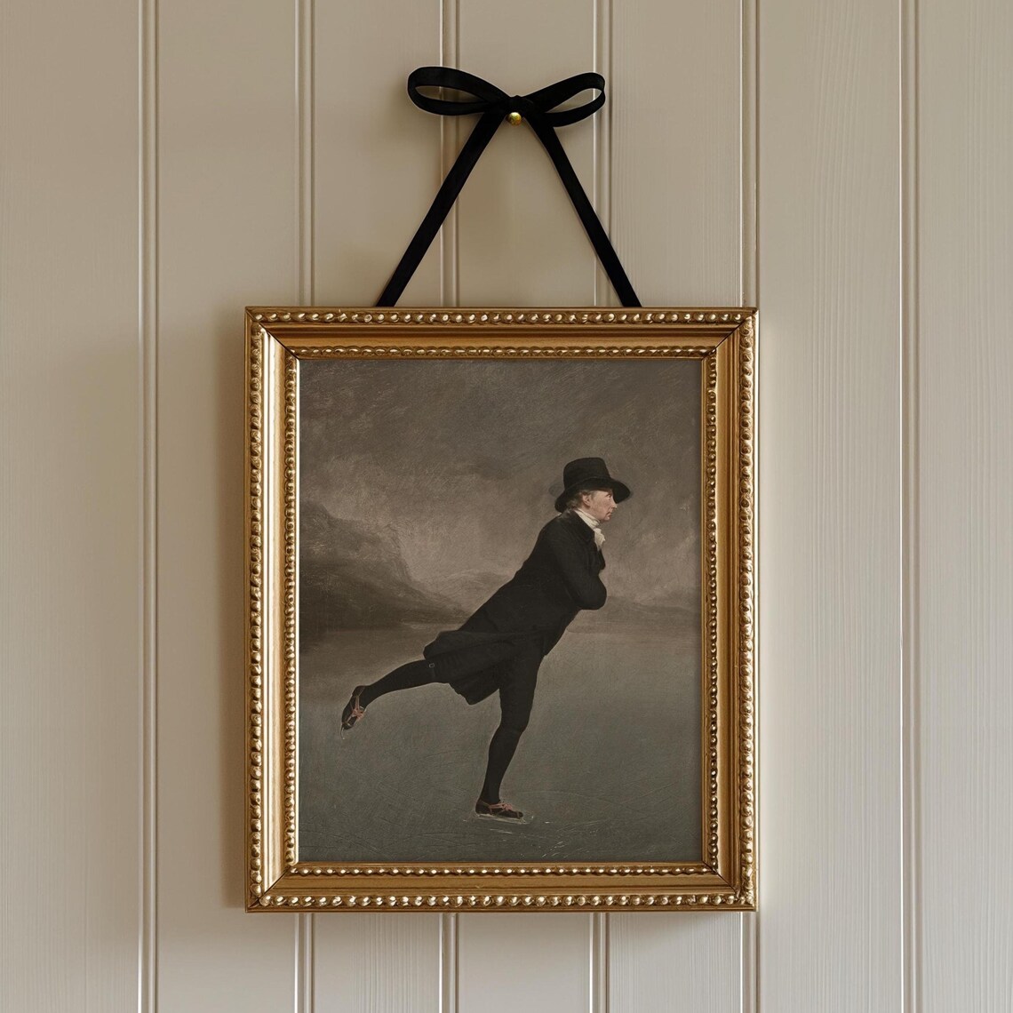 The Skating Minister Gentleman Ice Skater Vintage Oil Painting Art Poster