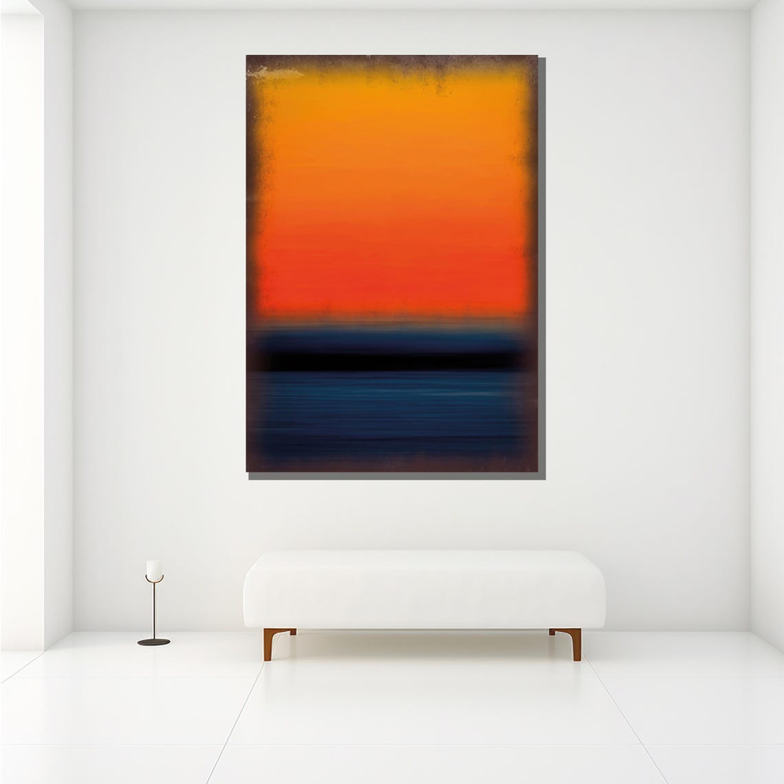 Mark Rothko Painting Sunset Orange And Blue Abstract Art Modern Wall Decor Mid Century Gift Large Artwork - Image 2