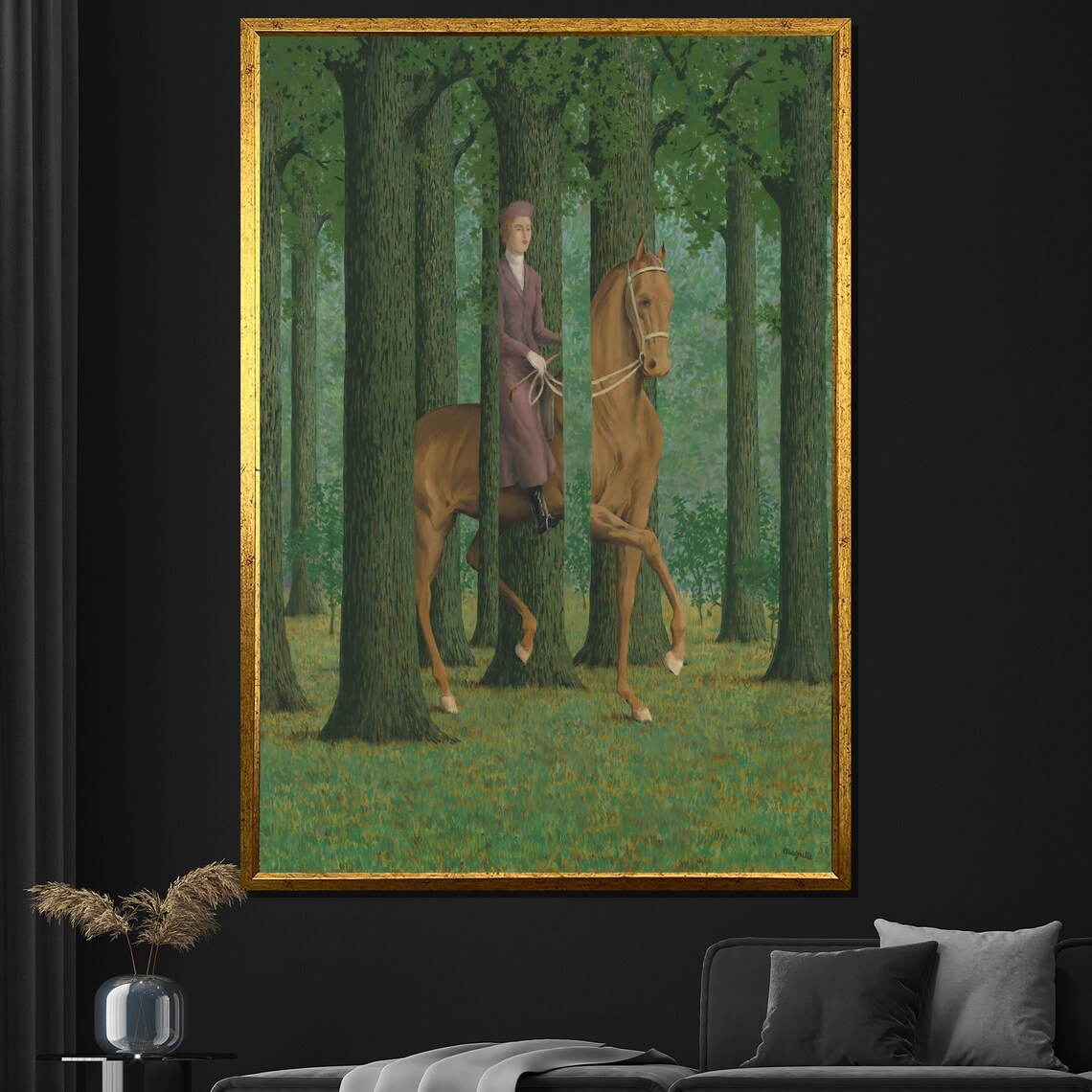 Ren Magritte The Blank Signature Horsewoman Hidden Forest Trees Poster