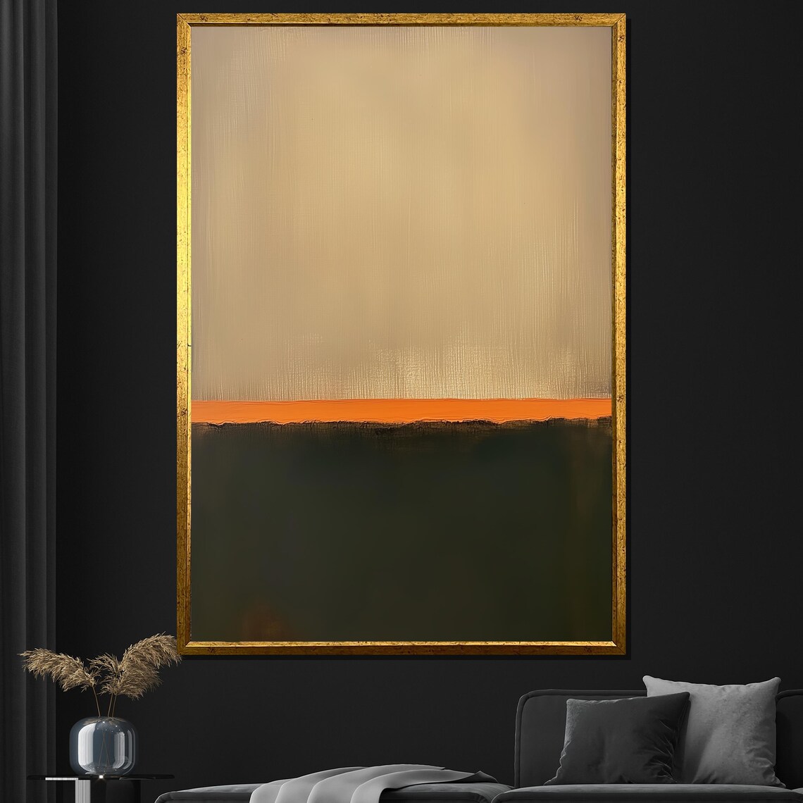 Mark Rothko Painting Beige Orange And Green Abstract Artwork Modern Art Gift For Wall Decor