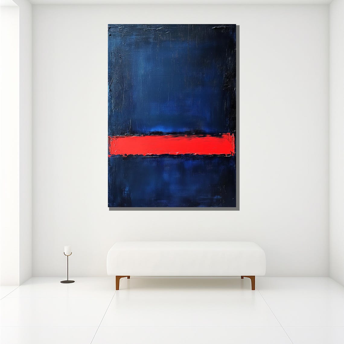 Mark Rothko Dark Red Blue Textured Expressionist Abstract Print - Image 2