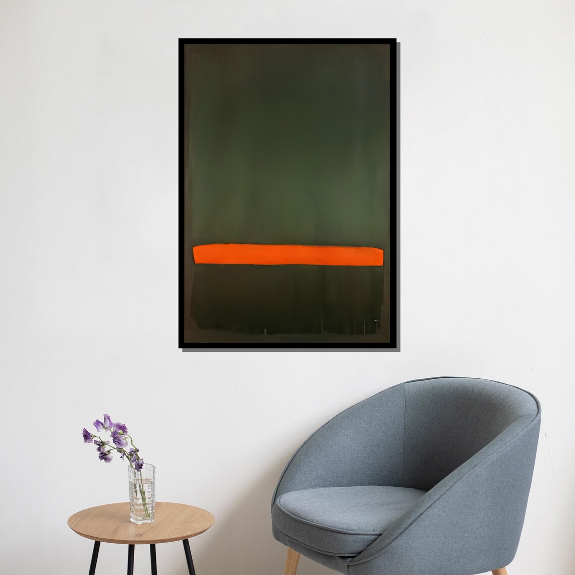 Mark Rothko Painting Green And Orange Abstract Artwork Modern Art Gift For Wall Decor - Image 5