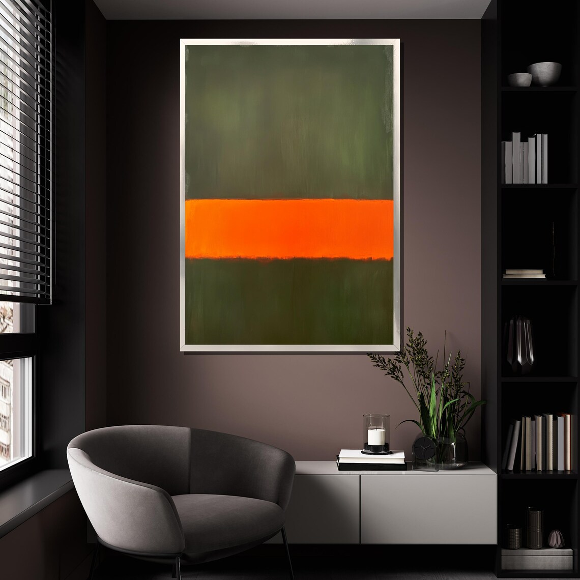 Mark Rothko Painting Green And Orange Abstract Artwork Modern Art Gift For Wall Decor - Image 4