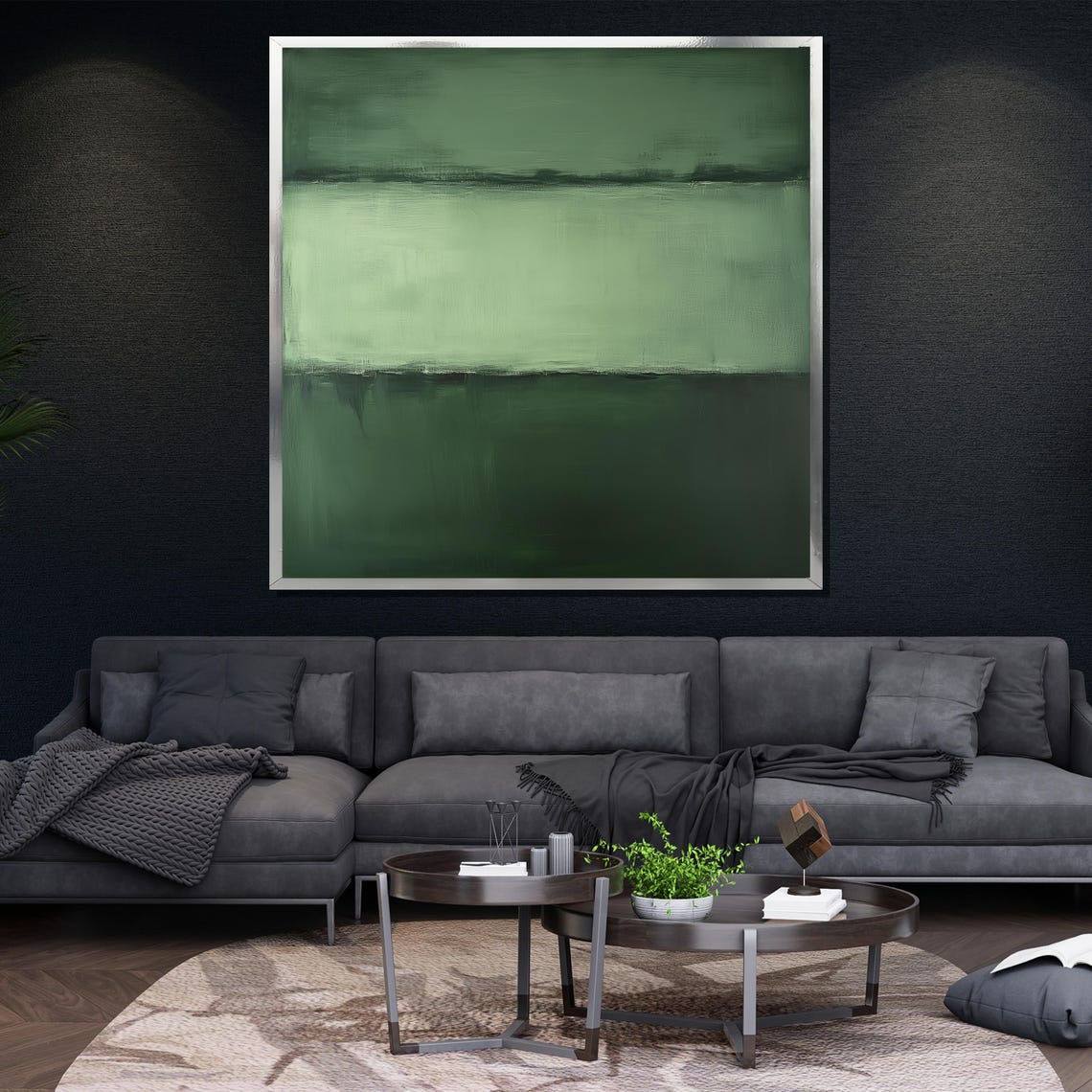 Mark Rothko Quiet Sage Green Tonal Minimalist Color Field Print - Image 4