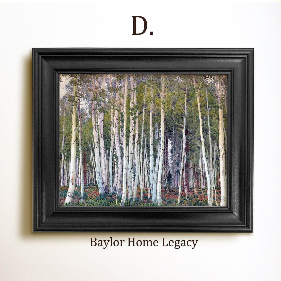 Tall White Aspen Trees Forest Watercolor Woodland Nature Scene Poster - Image 2