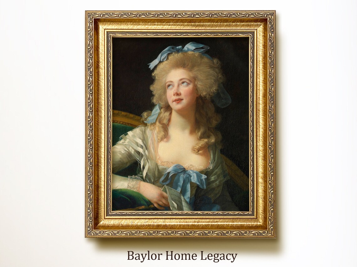 Victorian Lady Portrait, 18th-Century French Art Print