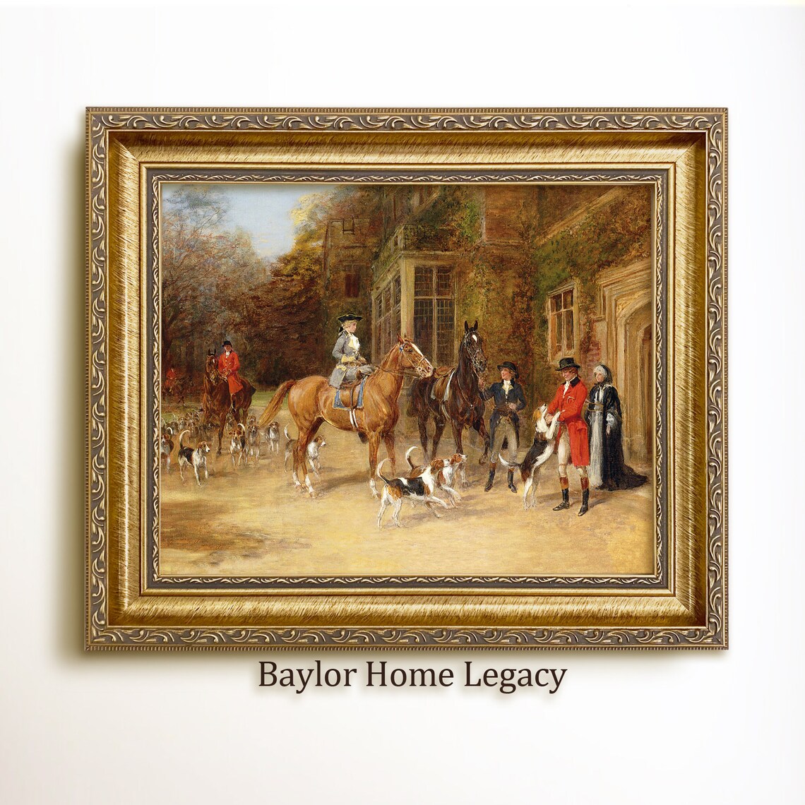 Vintage Fox Hunting Scene, Equestrian Art Print