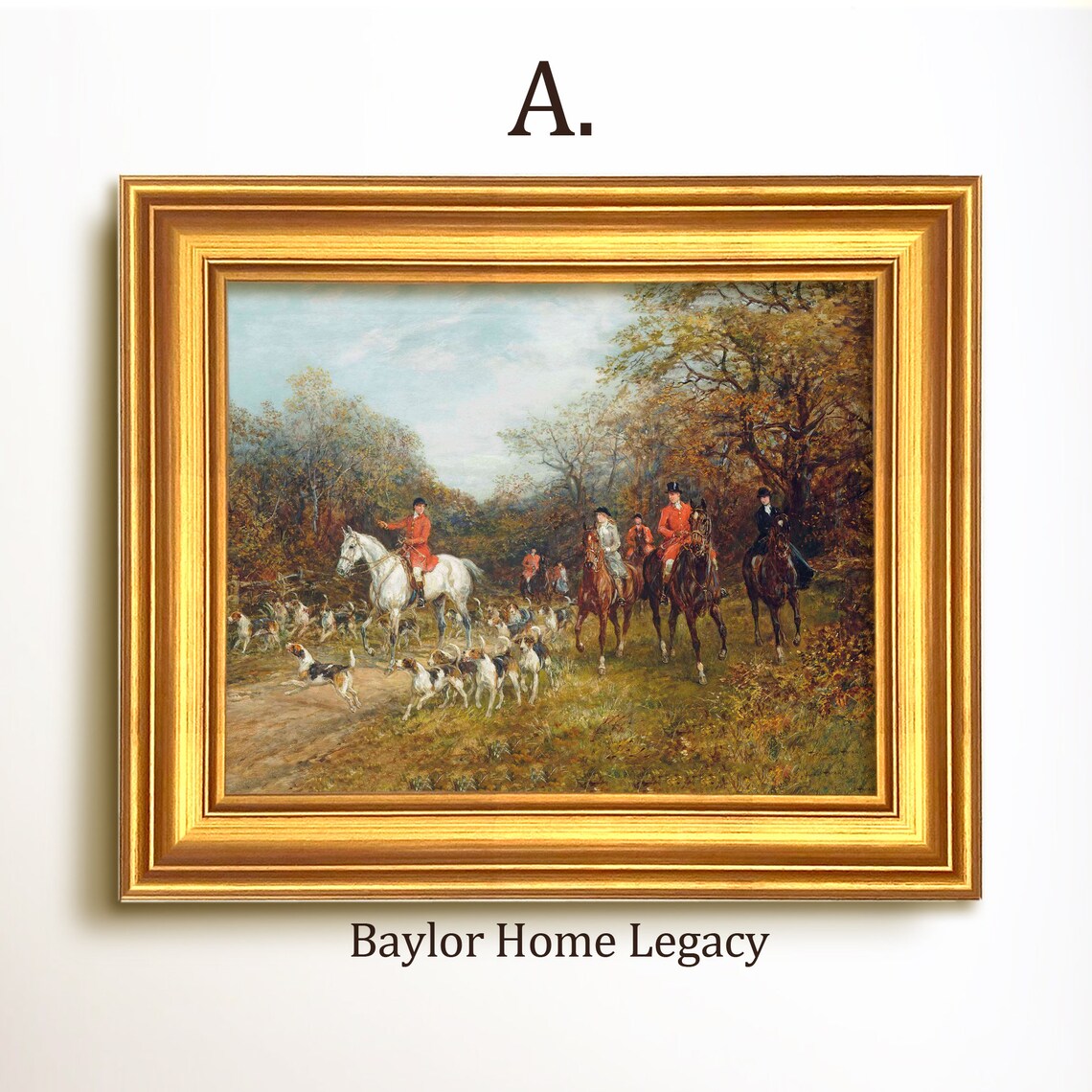 Fox Hunting Scene, Equestrian Oil-Painting Art Print - Image 5