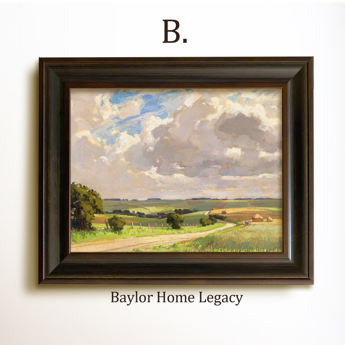English Countryside Oil Painting, Rustic Landscape Art Print - Image 4