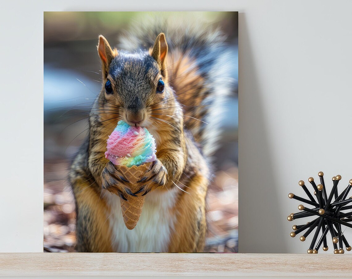 Squirrel Print, Cute Animal Nursery Decor