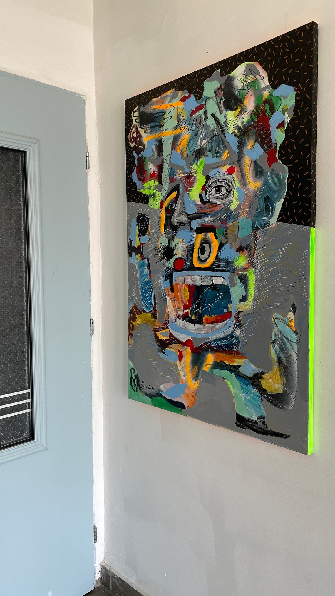Ron Deri Transformation Abstract Expressionist Face Original Poster - Image 2