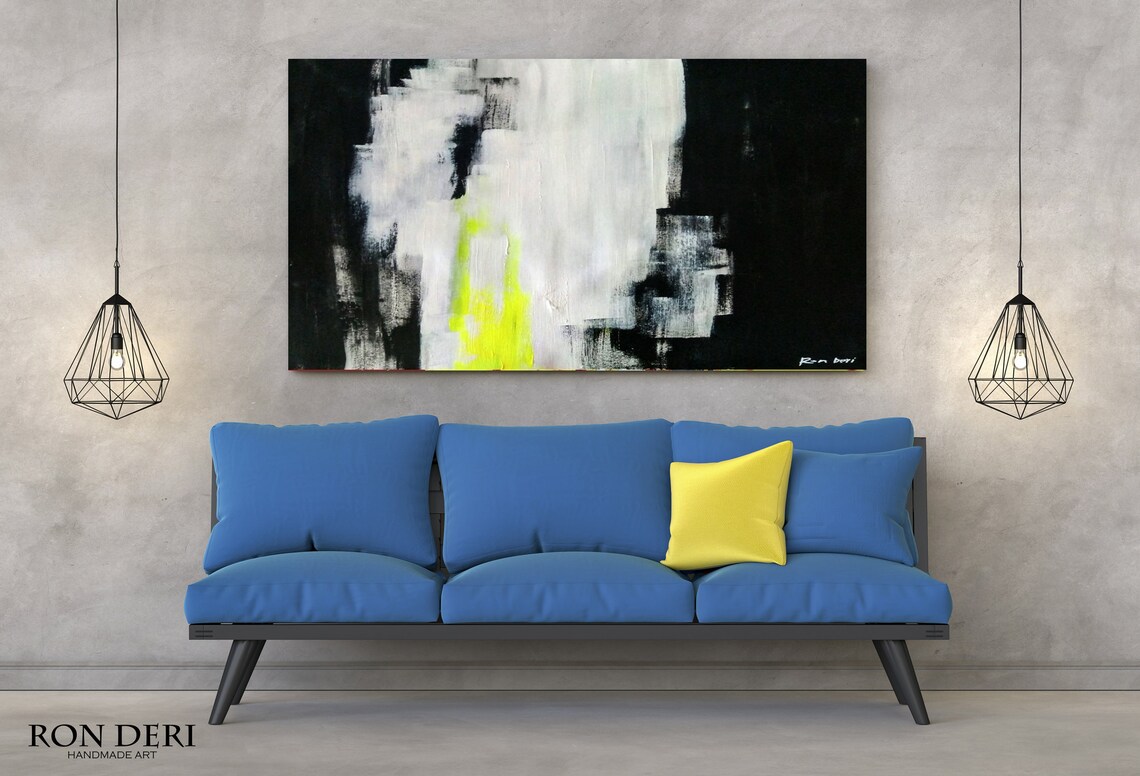 Black Abstract Landscape Painting, Wall Art Print - Image 3