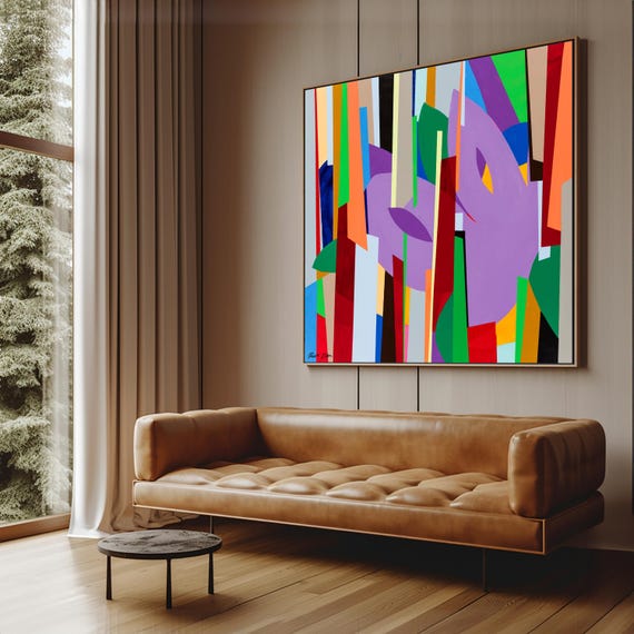 Abstract Color Block Art Print Modern Multicolor Bold Square Geometric Painting Contemporary Wall Decor Vivid Pop Art Prints