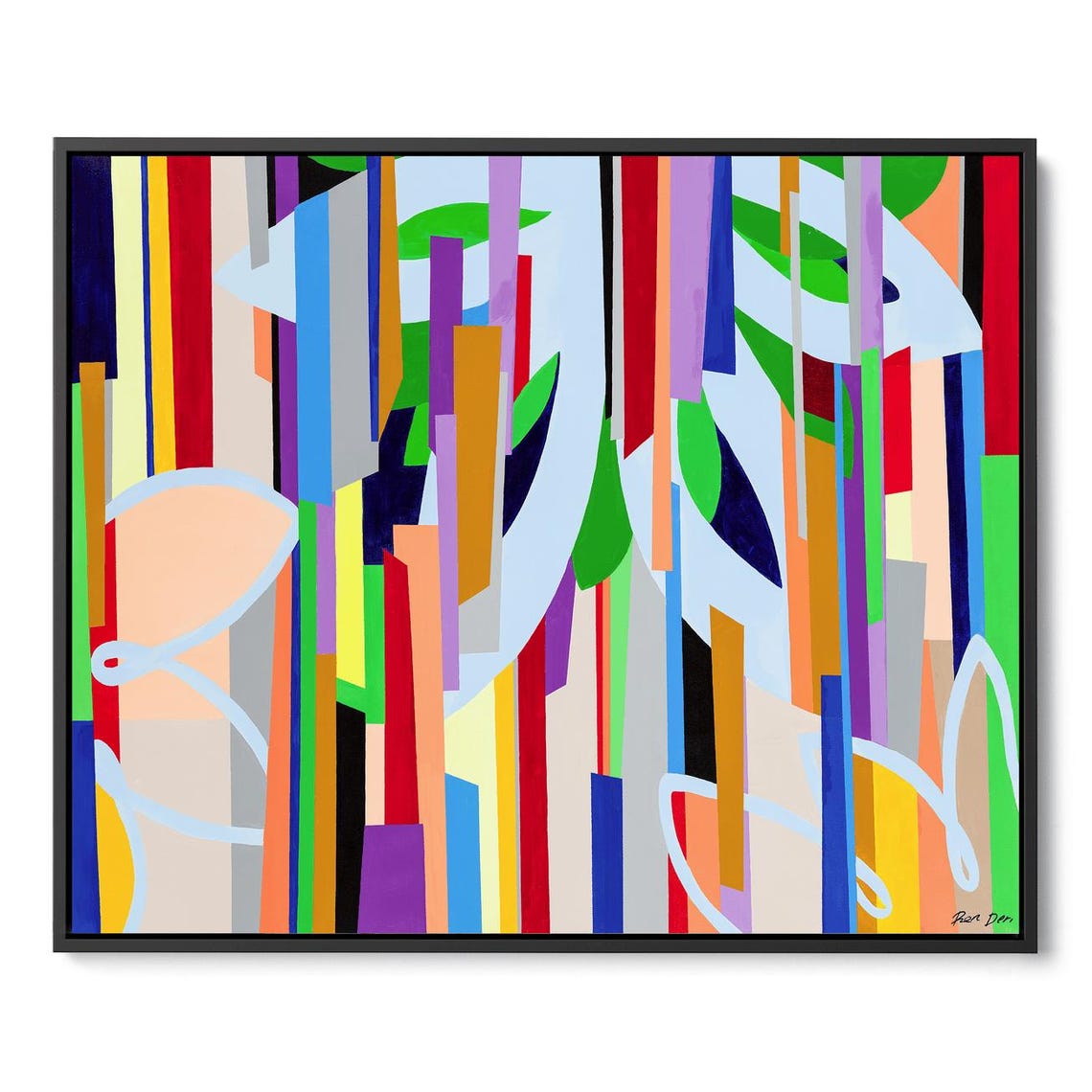 Rainbow Vertical Stripe Abstract Poster Bold Multicolor Pop Lines - Image 4