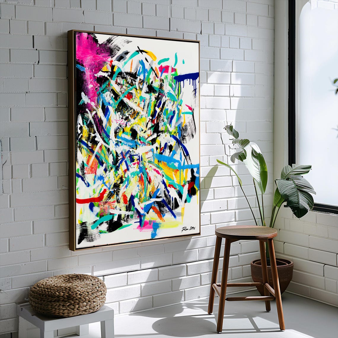 Explosion of Color Abstract Poster Vibrant Multicolor Splash Artwork - Image 3