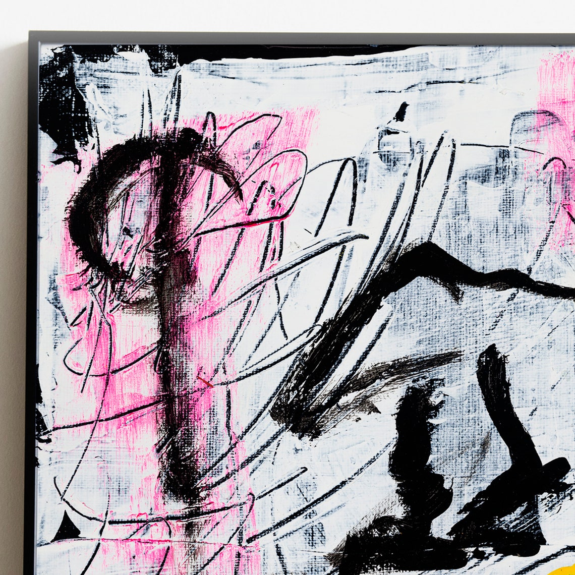 Pink and Black Expressionist Poster Bold Brushstroke Street Art - Image 3