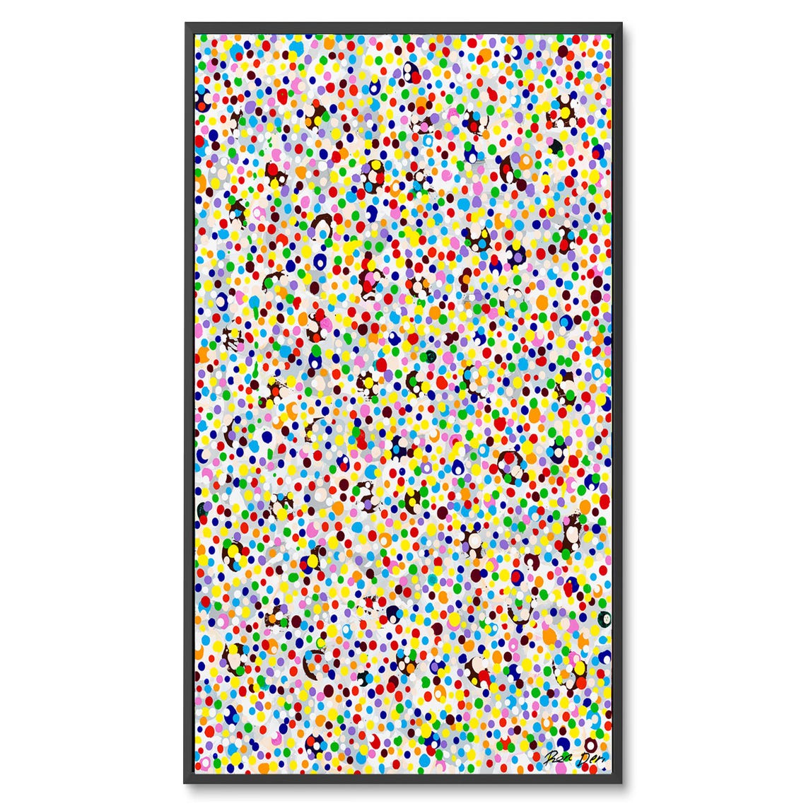 Colorful Polka Dot Confetti Vertical Modern Abstract Artwork Poster - Image 4