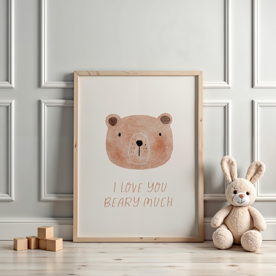 Whimsical Watercolor Bear Nursery Art Print, Cute - Image 3