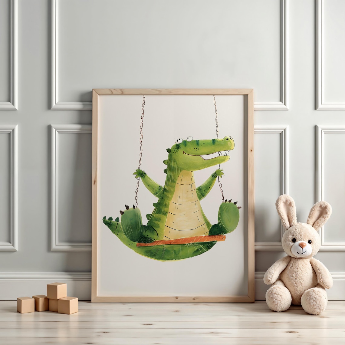 Playful Alligator Jungle Nursery Art Print - Image 3