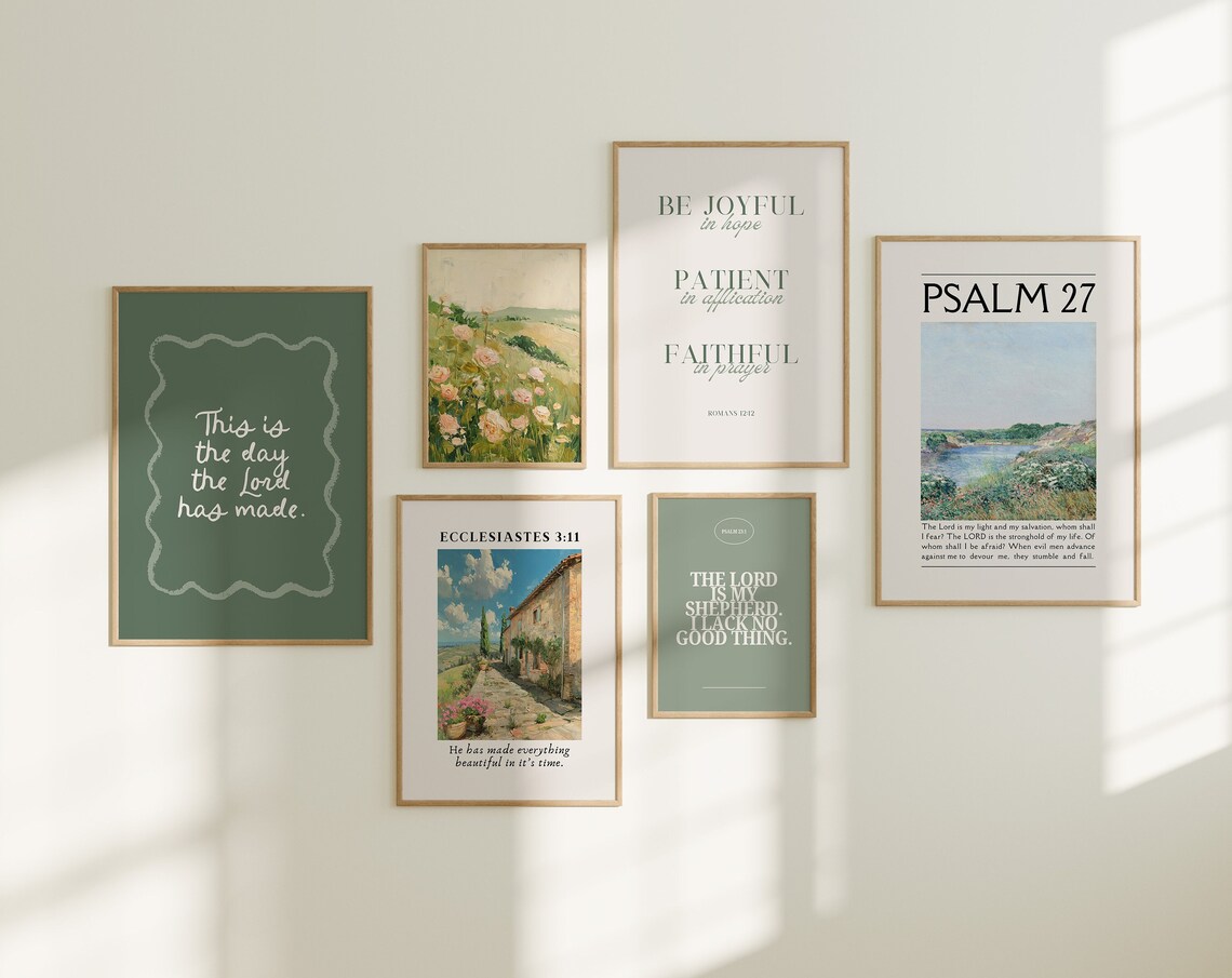 Christian Wall Art Bundle, Tuscan Summer Bible Verse