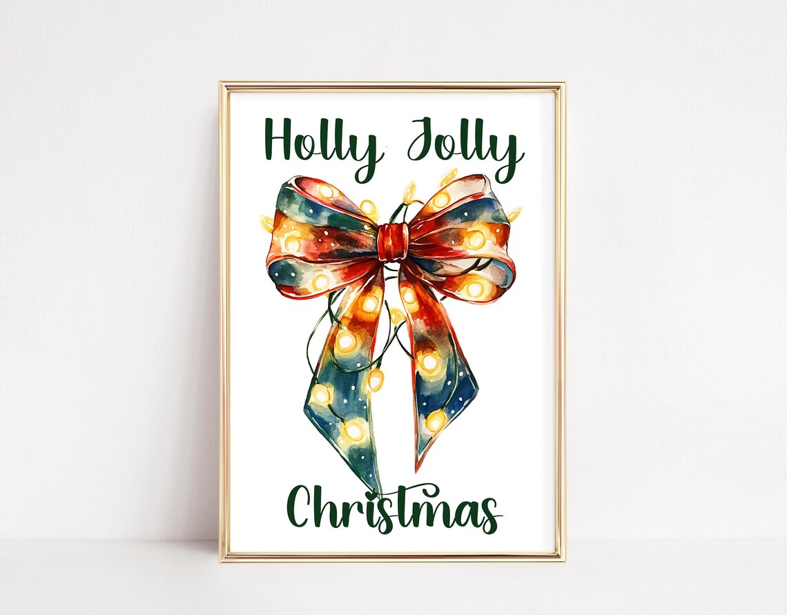 Christmas Bow Print, Holly Jolly Holiday