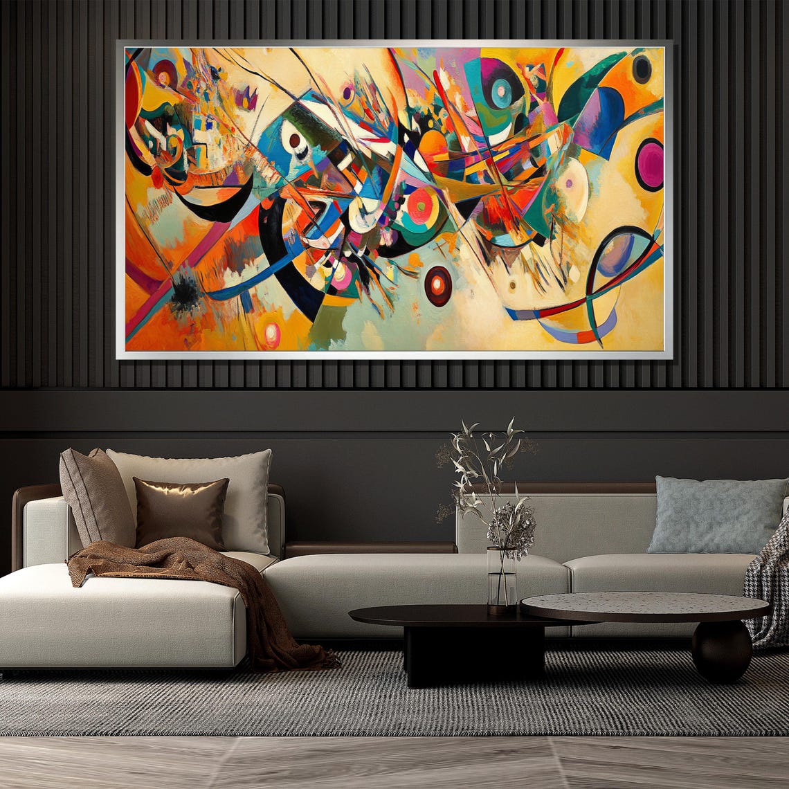 Abstract Geometric Colorful Painting Modern Wall Art Unique Gift For Living Room Bold Home Decor Statement Piece - Image 4