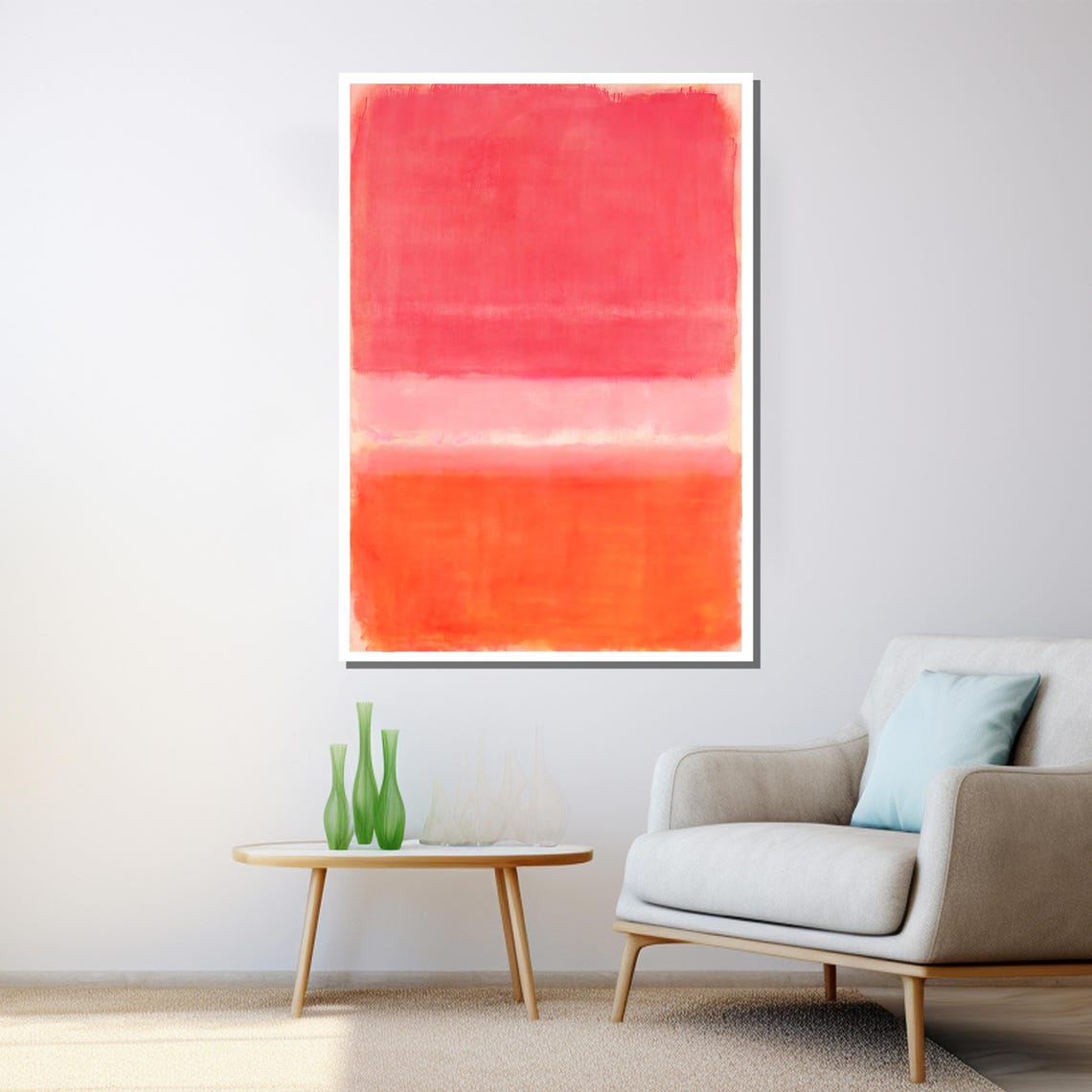 Mark Rothko Soft Pink Orange Warm Blush Color Field Art Print - Image 3