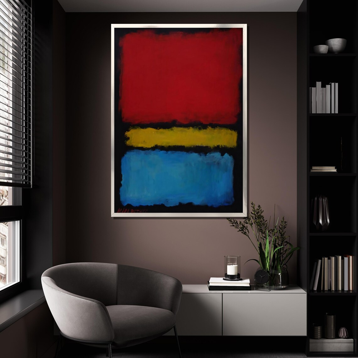 Mark Rothko Style Red Yellow And Blue Color Field Abstract Poster - Image 4