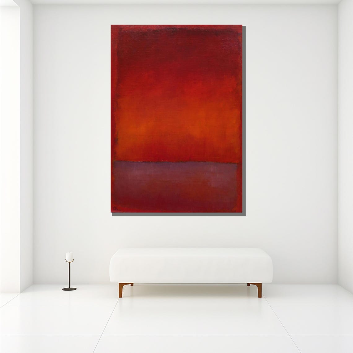 Mark Rothko Style Moody Red Abstract Melting Into Purple Band Poster - Image 2