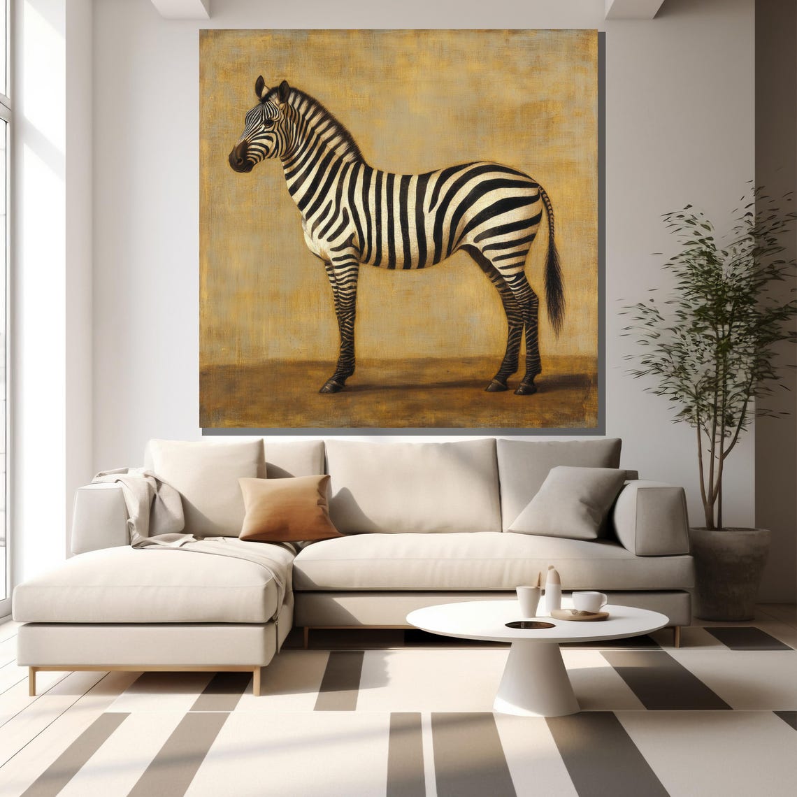 Zebra Gold Background Minimalist Elegant Safari Animal Poster - Image 2