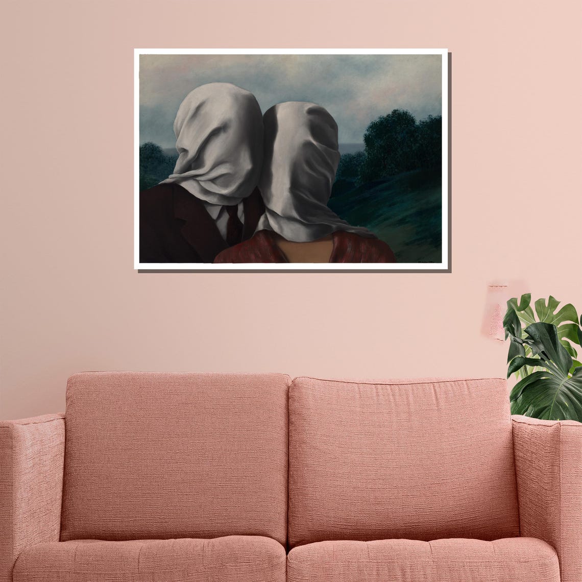 Ren Magritte The Lovers Cloth Covered Heads Embrace Surreal Poster - Image 3