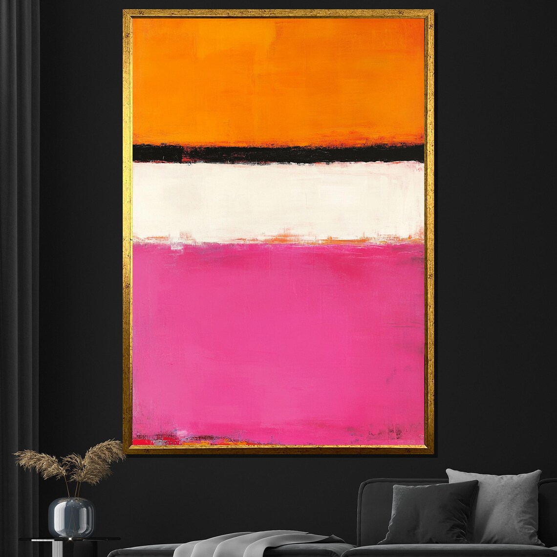 Mark Rothko Painting Orange Pink And White Abstract Artwork Modern Art Gift For Wall Decor