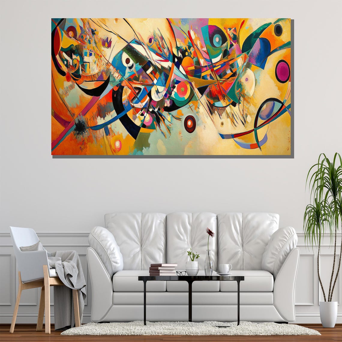 Abstract Geometric Colorful Painting Modern Wall Art Unique Gift For Living Room Bold Home Decor Statement Piece - Image 2