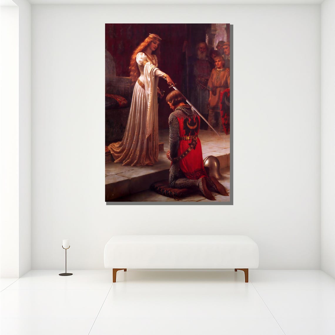 Edmund Blair Leighton The Accolade Medieval Knight Classic Print - Image 2