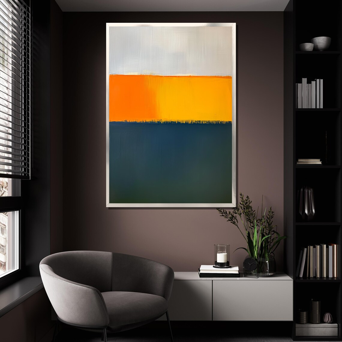 Mark Rothko Painting Orange Yellow And Blue Abstract Artwork Modern Art Gift For Home Decor - Image 4